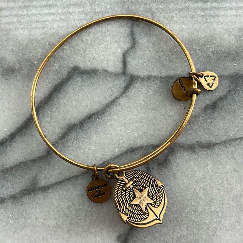 Gold Alex & Ani Anchor Bracelet